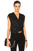 L'agence T Lee Crossfront Blouse In Black,abstract