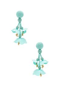 Oscar De La Renta Falling Flower Earrings In Blue