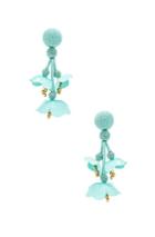 Oscar De La Renta Falling Flower Earrings In Blue