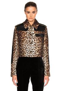 Givenchy Leopard Printed Grain De Poudre Jacket In Neutrals,animal Print