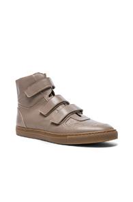 Robert Geller X Common Projects Velcro Leather High Tops In Neutrals