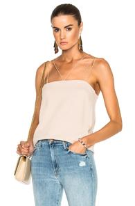 Tibi Savanna Crepe Strappy Cami In Neutrals