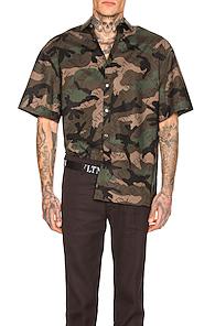 Valentino Shirt In Camo,green