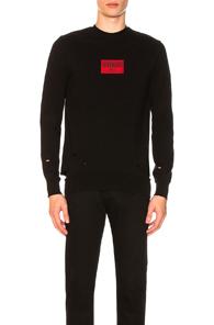 Givenchy Distressed Logo Sweater In Black