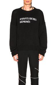 Enfants Riches Deprimesm Merino Wool Logo Crewneck Sweatshirt In Black