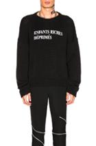 Enfants Riches Deprimesm Merino Wool Logo Crewneck Sweatshirt In Black