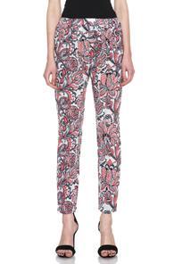 Stella Mccartney Printed Silk Pant In Floral,pink,red,white