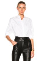 Victoria Beckham Cotton Shirting Grandad Shirt In White