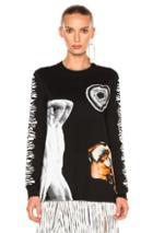 Proenza Schouler Printed Jersey Long Sleeve Tee In Black