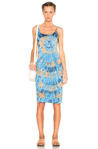 Raquel Allegra Layering Tank Dress In Blue,ombre & Tie Dye
