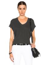 The Great Lace U Neck Tee In Black,gray