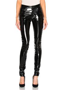 Anthony Vaccarello Slim Vinyl Pants In Black