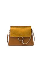 Chloe Medium Leather Faye Bag In Yellow,brown