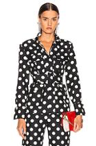 Rebecca De Ravenel Field Jacket In Black,polka Dots