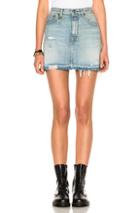 R13 For Fwrd Exclusive High Rise Destroyed Mini Skirt In Blue