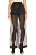 Maison Margiela Silk Organza Wide Leg Pants In Black
