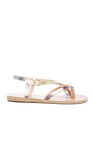 Ancient Greek Sandals Leather Semele Sandals In Metallics