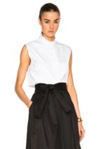 Tome Poplin Sleeveless Top In White