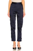 Jonathan Simkhai Structured Sateen Utility Pant In Blue