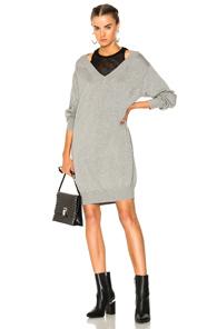 T By Alexander Wang Dress With Inner Tank In Gray