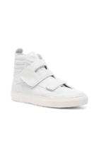 Raf Simons High Top Velcro Sneakers In White