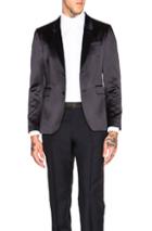 Burberry Prorsum Satin Blazer In Blue