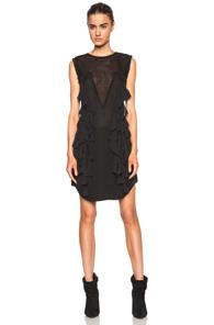 Isabel Marant Rowina Modern Flou Cotton Dress In Black