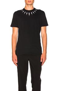 Neil Barrett Single Fair Isle Thunderbolt Tee In Black