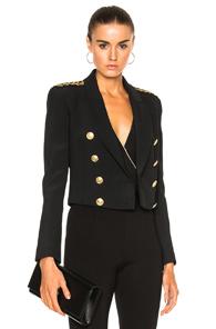 Pierre Balmain Cropped Blazer In Black