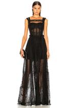 Zuhair Murad Paneled Lace Sleeveless Gown In Black