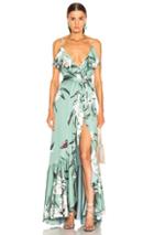 Patbo Orchid Print Maxi Wrap Dress In Blue,floral