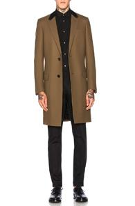 Lanvin Slim Fit Wool Coat In Brown