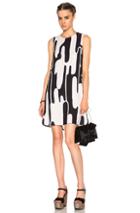 Kenzo Abstract Cactus Crepe Viscose Dress In Abstract,black