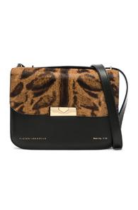 Victoria Beckham Leather & Calf Hair Eva Bag In Black,animal Print
