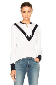 Frame Denim Sunkissed Rugby Tie Sweater In Neutrals