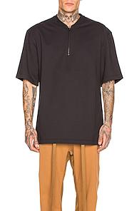 Fear Of God Half Zip Tee In Black