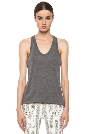 T By Alexander Wang Classic Tank With Pocket In Gray