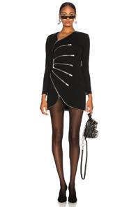 Alexander Wang Long Sleeve Fitted Dress In Black