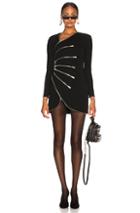 Alexander Wang Long Sleeve Fitted Dress In Black