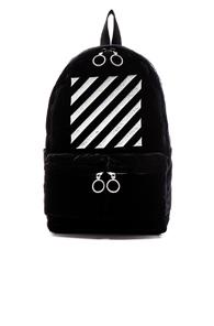 Off-white Velvet Diagonals Backpack In Black,stripes