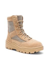 Yeezy Season 4 Suede Combat Boots In Brown