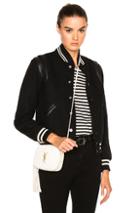 Saint Laurent Classic Teddy Bomber Jacket In Black