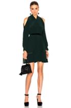 Fendi Crepe De Chine Dress In Green