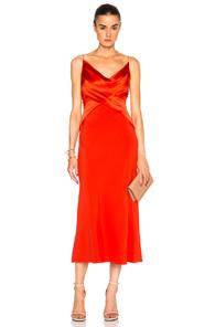 Dion Lee Silk Satin Bias Weave Dress In Red