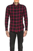 Saint Laurent Classic Texas Shirt In Plaid,red