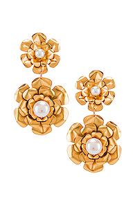 Mercedes Salazar Flower Earrings In Metallic