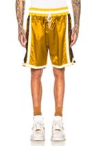 Just Don Jungle Satin Basketball Short In Animal Print,yellow