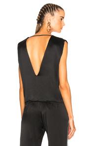 Amiri V Silk Top In Black