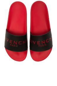 Givenchy Slide Flat Sandals In Black,red