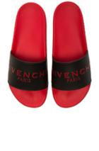 Givenchy Slide Flat Sandals In Black,red